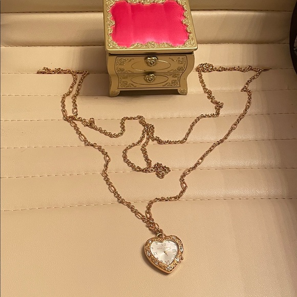 Betsey Johnson Gold Heart Necklace - Picture 1 of 8